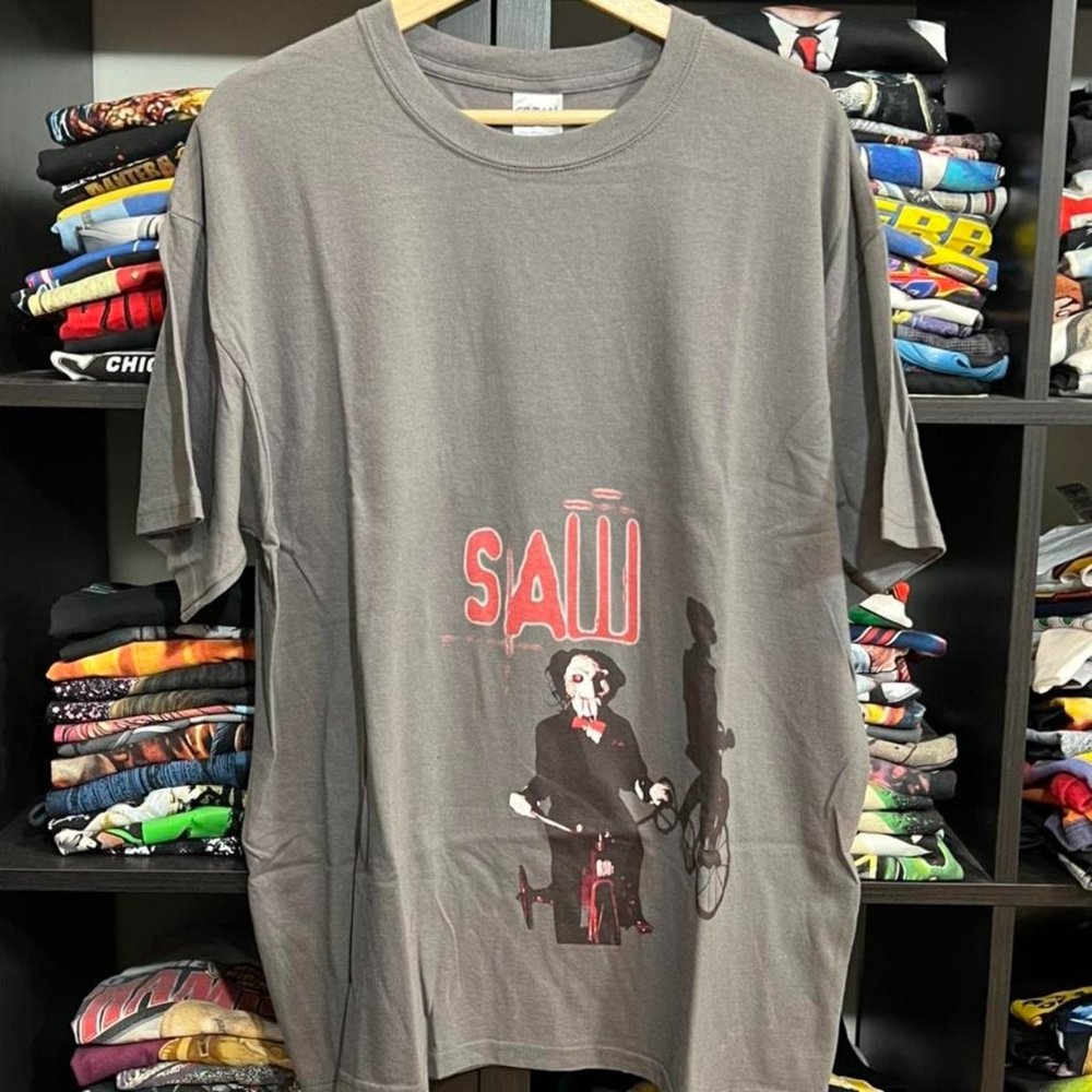 Vintage Saw Movie T Shirt Size L Large Horror Promo Cult Jigsaw RARE
